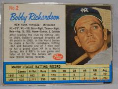 Bobby Richardson [Hand Cut] Baseball Cards 1962 Post Cereal Prices