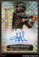 Aeverson Arteaga [Wave] Baseball Cards 2022 Bowman Sterling Prospect Autographs Prices