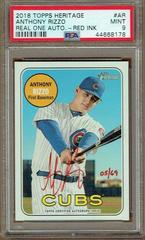 Anthony Rizzo [Red Ink] #AR Baseball Cards 2018 Topps Heritage Real One Autographs Prices
