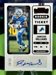 Jameson Williams [Red] #124 Football Cards 2022 Panini Zenith Contenders Rookie Ticket Autographs Prices