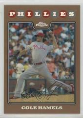 Cole Hamels [Copper Refractor] #10 Baseball Cards 2008 Topps Chrome Prices