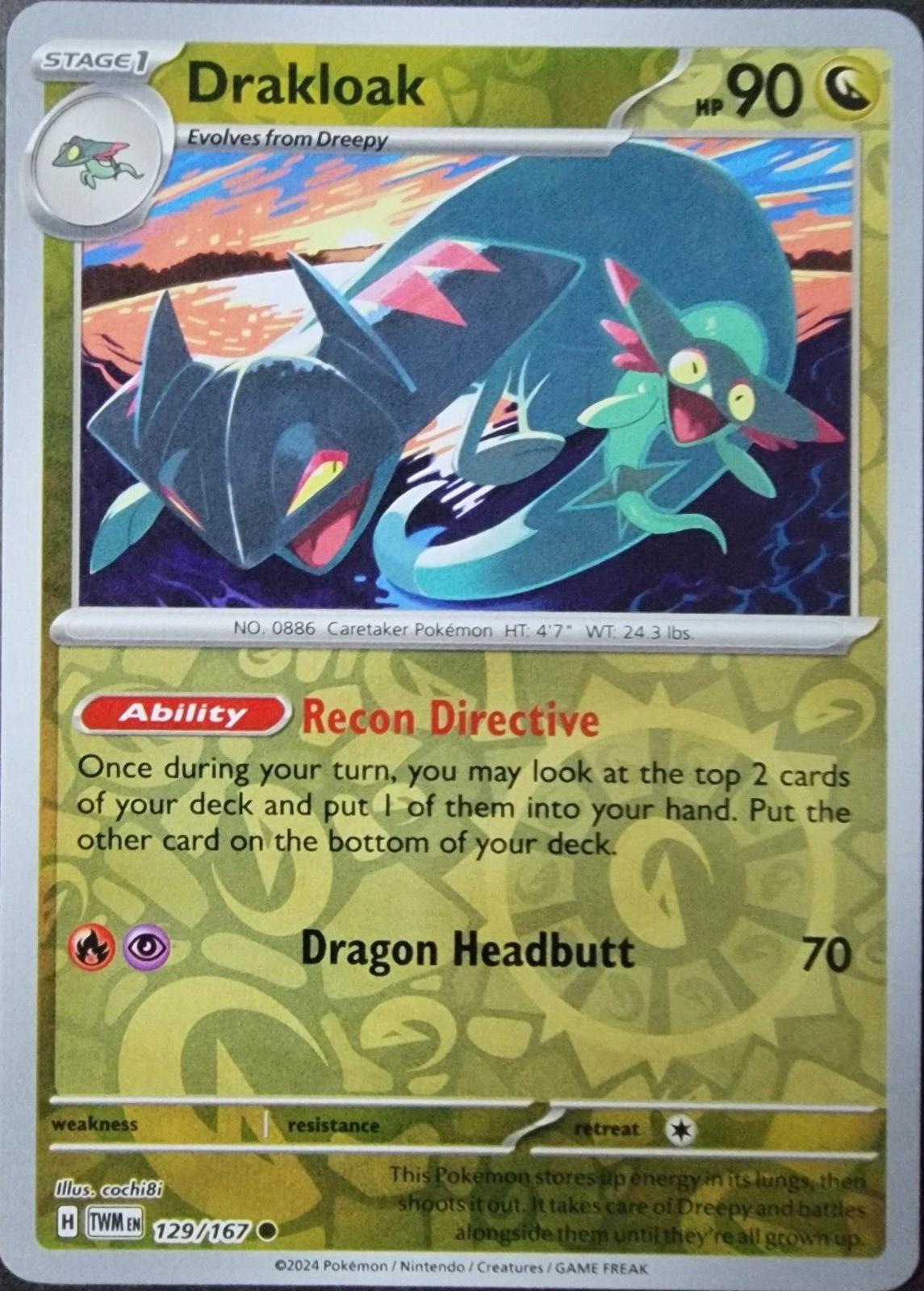 Drakloak [Reverse Holo] #129 Pokemon Twilight Masquerade