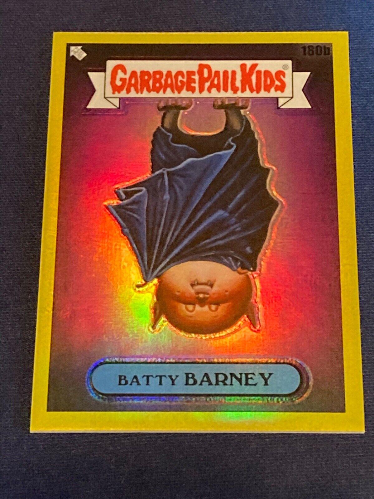 Batty BARNEY [Yellow Refractor] #180b 2022 Garbage Pail Kids Chrome