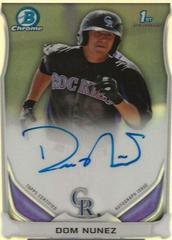 Dom Nunez [Refractor] Baseball Cards 2014 Bowman Chrome Autograph Prospects Prices