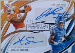 Justyn Ross, Khalil Shakir Football Cards 2022 Panini Immaculate Collegiate Dual Autographs Prices