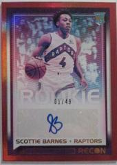 Scottie Barnes [Red] Basketball Cards 2021 Panini Recon Rookie Signatures Prices