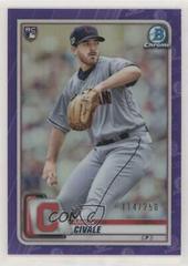 Aaron Civale [Purple Refractor] #36 Baseball Cards 2020 Bowman Chrome Prices
