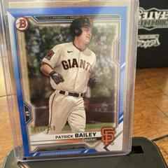 Patrick Bailey [Blue] Baseball Cards 2021 Bowman Paper Prospects Prices