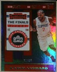 Kawhi Leonard [The Finals Ticket] #55 Basketball Cards 2019 Panini Contenders Prices