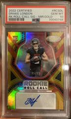 Drake London [Gold] Football Cards 2022 Panini Certified Rookie Roll Call Signatures Prices