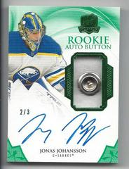 Jonas Johansson [Green Autograph Button] Hockey Cards 2020 Upper Deck The Cup Prices
