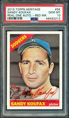 Sandy Koufax [Red Ink] #SK Baseball Cards 2015 Topps Heritage Real One Autographs Prices
