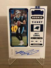 Matt Corral [Blue] Football Cards 2022 Panini Zenith Contenders Rookie Ticket Autographs Prices