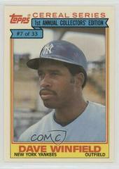 Dave Winfield #7 Baseball Cards 1984 Topps Cereal Series Prices