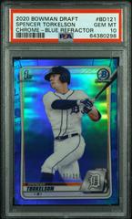 Spencer Torkelson [Chrome Blue Refractor] #BD-121 Baseball Cards 2020 Bowman Draft Prices