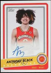 Anthony Black Basketball Cards 2022 Topps Chrome McDonald's All-American Paper Autographs Prices