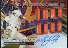 Mike Yastrzemski [Gold] #FFS-MY Baseball Cards 2022 Panini Chronicles Fireworks Fabric Signatures Prices
