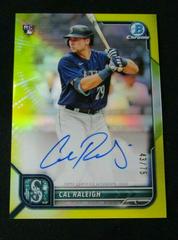Cal Raleigh [Yellow Refractor] Baseball Cards 2022 Bowman Chrome Rookie Autographs Prices