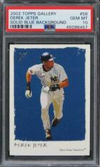 Derek Jeter [Solid Blue Background] #58 Baseball Cards 2002 Topps Gallery Prices