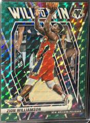 Zion Williamson [Green Fluorescent] #13 Basketball Cards 2020 Panini Mosaic Will to Win Prices