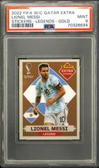 Lionel Messi [Gold] Soccer Cards 2022 Panini World Cup Qatar Stickers Extra Prices