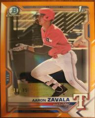 Aaron Zavala [Orange Refractor] Baseball Cards 2021 Bowman Draft Chrome Prices