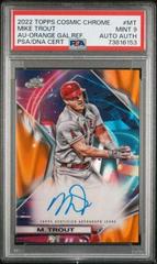 Mike Trout [Orange Galactic] #CCA-MT Baseball Cards 2022 Topps Cosmic Chrome Autographs Prices