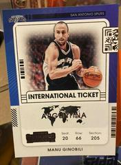 Manu Ginobili Basketball Cards 2021 Panini Contenders International Ticket Prices