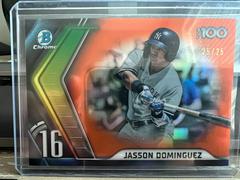 Jasson Dominguez [Orange] #BTP-16 Baseball Cards 2022 Bowman Scouts' Top 100 Prices