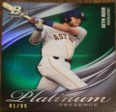 Seth Beer [Green] #PP-5 Baseball Cards 2019 Bowman Platinum Presence Prices