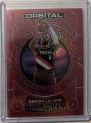 Damian Lillard [Red Flood] #14 Basketball Cards 2022 Panini Obsidian Orbital Prices