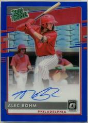 Alec Bohm [Blue] #RPS-AB Baseball Cards 2020 Panini Donruss Optic Rated Prospects Signatures Prices