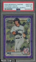 Anthony Volpe [Purple] #BCP-139 Baseball Cards 2020 Bowman Sapphire Prices
