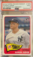 Aaron Judge #1965 Baseball Cards 2018 Topps Transcendent VIP Party Aaron Judge History Prices