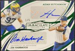 Aidan Hutchinson, Jim Harbaugh #DA-AJ Football Cards 2022 Panini Immaculate Collegiate Dual Autographs Prices