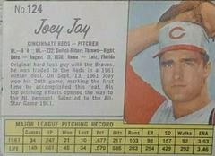Joey Jay [Hand Cut] #124 Baseball Cards 1962 Jell O Prices
