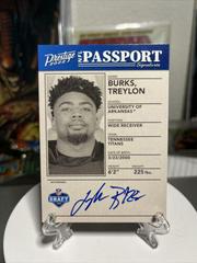 Treylon Burks Football Cards 2022 Panini Prestige NFL Passport Signatures Prices