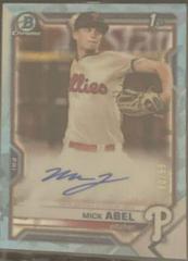 Mick Abel [Aqua Refractor] #BSPA-MA Baseball Cards 2021 Bowman Sapphire Autographs Prices