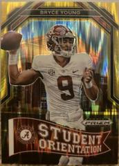 Bryce Young [Gold Flash] #SO-1 Football Cards 2023 Panini Prizm Draft Picks Student Orientation Prices