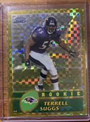 Terrell Suggs [Gold Xfractor] #169 Football Cards 2003 Topps Chrome Prices