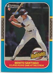 Benito Santiago #45 Baseball Cards 1987 Donruss Highlights Prices