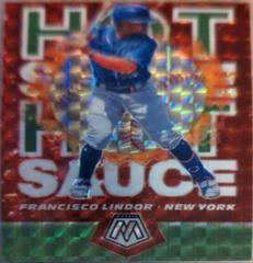 Francisco Lindor [Green Fluorescent] Baseball Cards 2021 Panini Mosaic Hot Sauce Prices