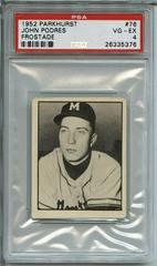 John Podres Baseball Cards 1952 Parkhurst Frostade Prices