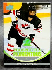 Berkly Catton #PM-46 Hockey Cards 2023 Upper Deck Team Canada Juniors Prospectus Momentous Prices
