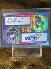 Randy Moss, Adrian Peterson [Prismatic Navy Blue] #CC-40 Football Cards 2023 Leaf Vivid Autographs Colorful Combos Prices