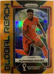 Alphonso Davies [Orange] Soccer Cards 2022 Panini Prizm World Cup Global Reach Prices