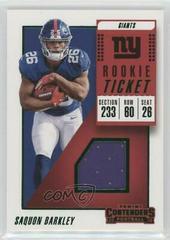 Saquon Barkley #RTS-2 Football Cards 2018 Panini Contenders Rookie Ticket Swatches Prices
