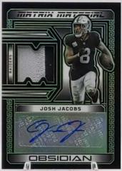 Josh Jacobs [Electric Etch Green] #5 Football Cards 2023 Panini Obsidian Matrix Material Autograph Prices