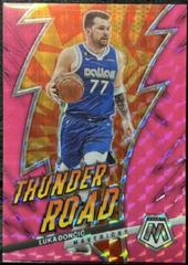 Luka Doncic [Green Fluorescent] #9 Basketball Cards 2022 Panini Mosaic Thunder Road Prices