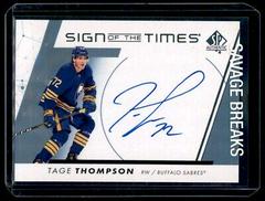 Tage Thompson #SOTT-TH Hockey Cards 2022 SP Authentic Sign of the Times Prices